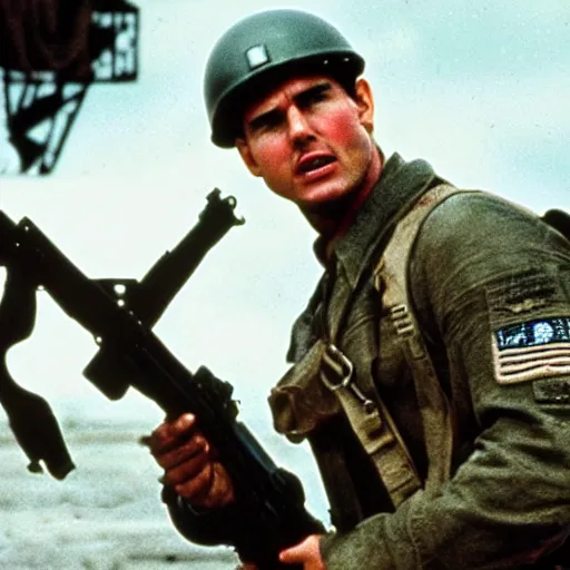 Prompt: Tom Cruise starring in saving private Ryan