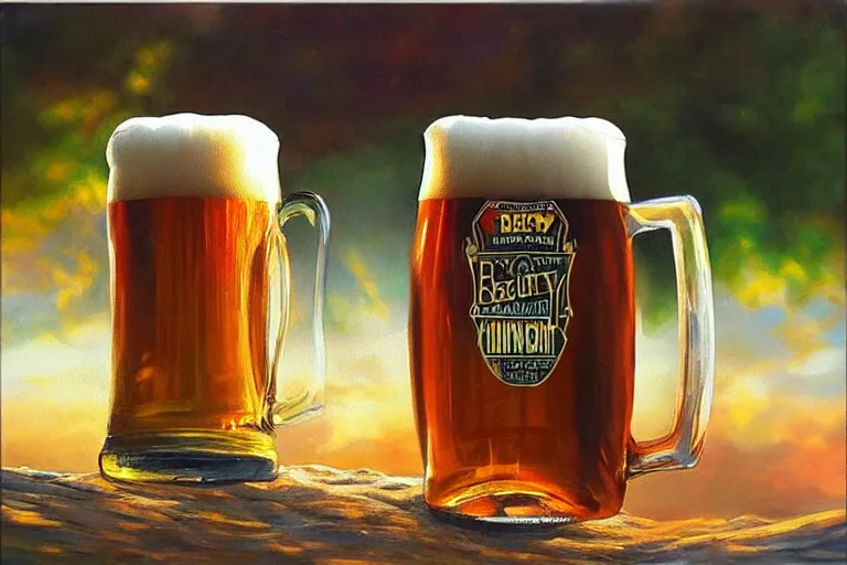 Image similar to beer, fantasy, painting, ultra realistic!!!, clear weather, golden hour, sharp focus