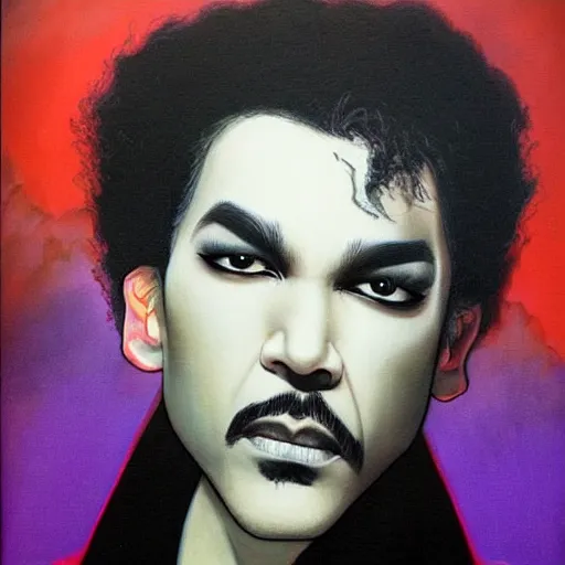 Prompt: Jae lee painting of the artist formerly known as Prince