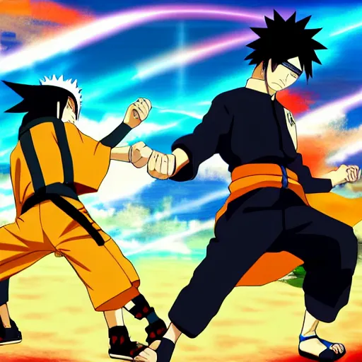 Image similar to naruto fighting sasuke final battle