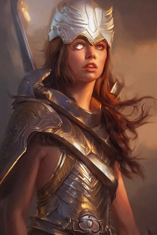 Image similar to amazon valkyrie athena, d & d, fantasy, portrait, highly detailed, headshot, digital painting, trending on artstation, concept art, sharp focus, illustration, art by artgerm and greg rutkowski and magali villeneuve