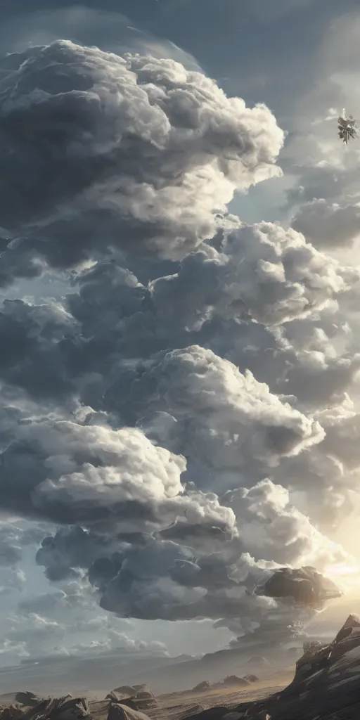 Image similar to concept art, portable cloud computer, octane rendering, unreal engine.