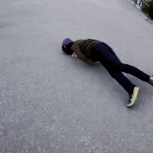 Image similar to pov of falling man, sleeves showing