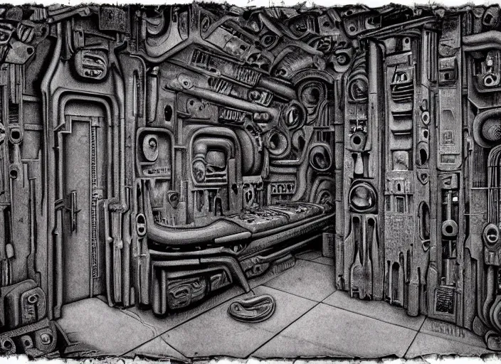 Image similar to a room by h. r. giger