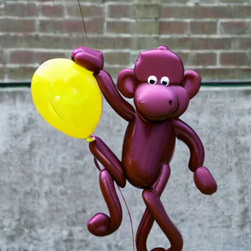 Prompt: a photograph of a balloon monkey hybrid