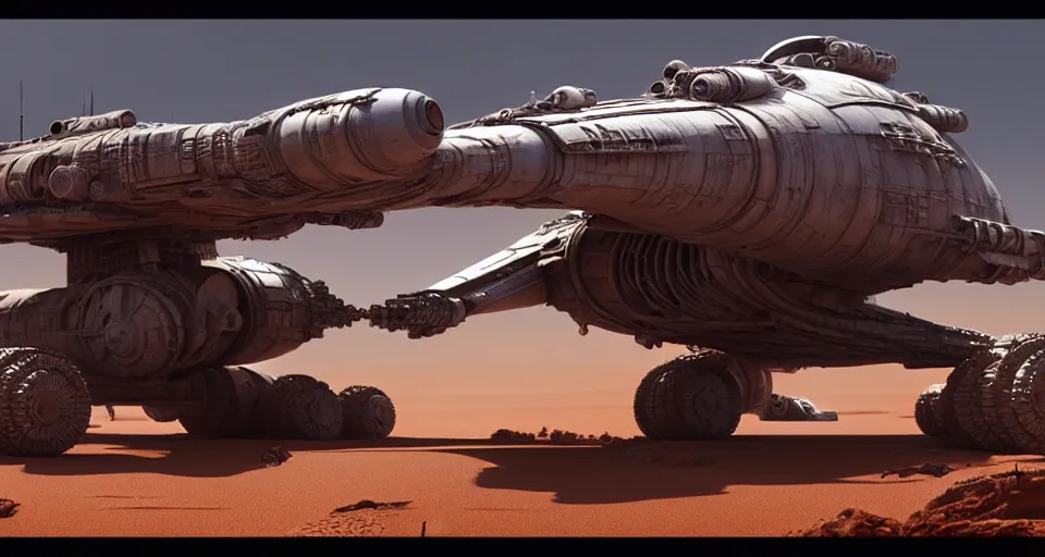 Prompt: highly detailed cinematic scifi render of 3 d sculpt of fury road spaceship, guardians of the galaxy, star wars, maschinen krieger, raphael lecoste, syd mead