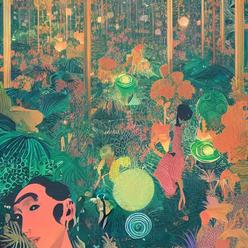 Image similar to disco diffusion painting of the jungle by victo ngai and malika favre, makoto shinkai, masterpiece, contest award winner