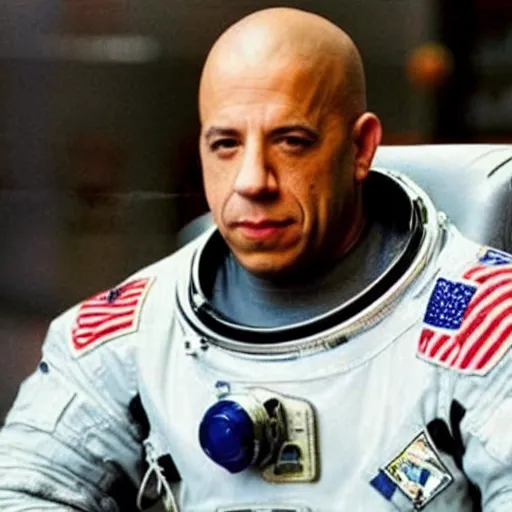 Prompt: Vin Diesel in astronaut suit in space