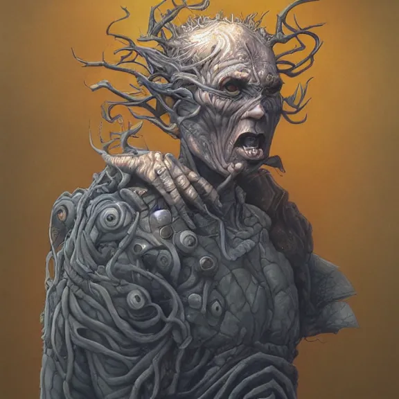 Image similar to a highly detailed portrait in the style of michael whelan and in the style of gerald brom.