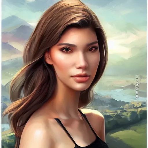 Image similar to a gourgeous female digital influencer in the style of stefan kostic, realistic, full body, sharp focus, 8 k high definition, insanely detailed, intricate, elegant, art by stanley lau and artgerm