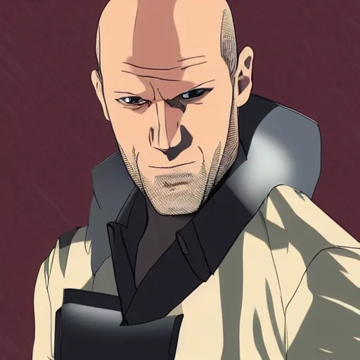 Image similar to jason statham as anime character, anime art