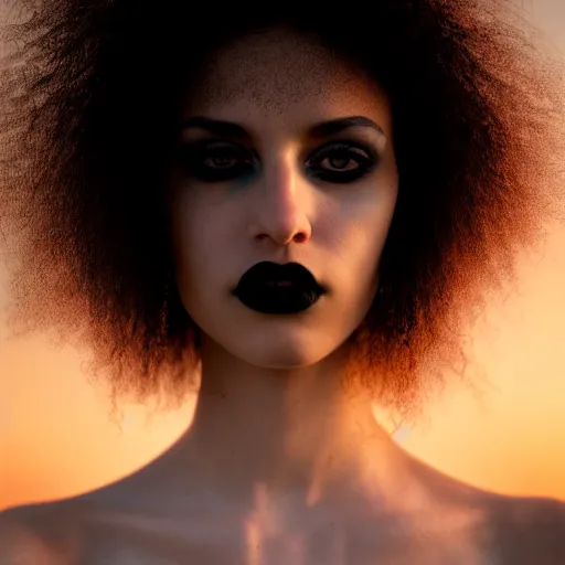 Image similar to photographic portrait of a stunningly beautiful goth emo female in soft dreamy light at sunset, contemporary fashion shoot, by edward robert hughes, annie leibovitz and steve mccurry, david lazar, jimmy nelsson, breathtaking, 8 k resolution, extremely detailed, beautiful, establishing shot, artistic, hyperrealistic, beautiful face, octane render
