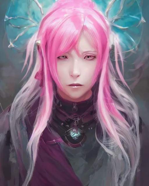 Prompt: an anime portrait of the pink sorceress of hearts from skyrim, by stanley artgerm lau, wlop, rossdraws, james jean, andrei riabovitchev, marc simonetti, and sakimichan, trending on artstation