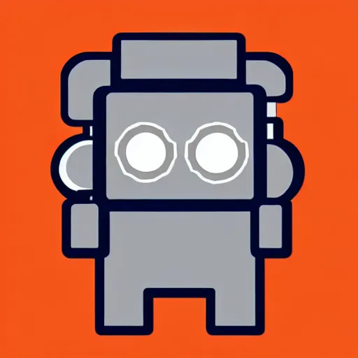 Image similar to a vectorized, 3 d, blue - grey gear, robot icon, depth