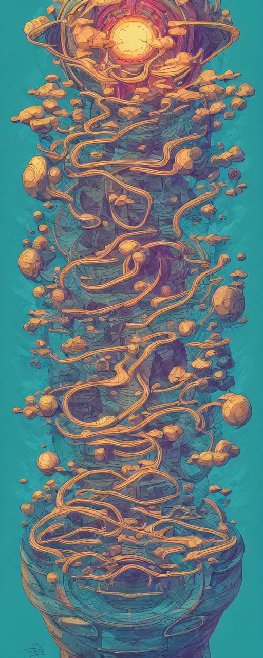 Image similar to arcane twisted turn of fate abstraction, centered award winning ink pen illustration, isometric abstract illustration by dan mumford, edited by craola, technical drawing by beeple and tooth wu, tiny details by artgerm and watercolor girl, symmetrically isometrically centered