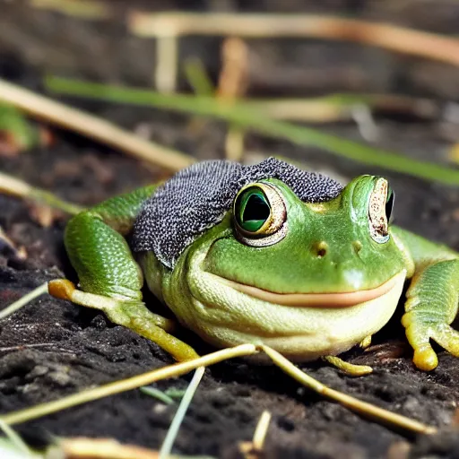 Prompt: king 🐸, photo, 5 5 mm