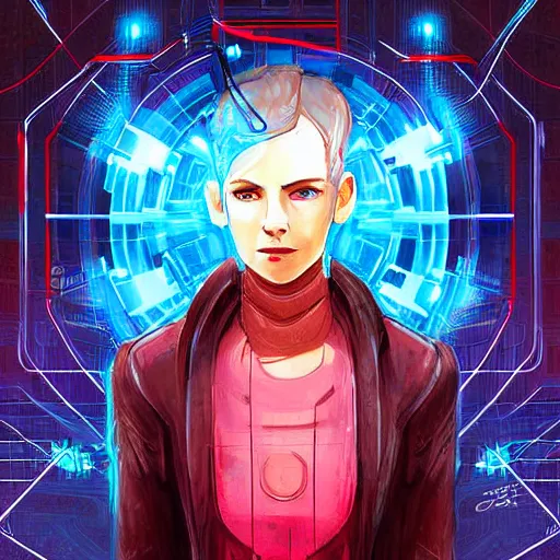 Image similar to Android Netrunner, digital painting, card game illustration, Android Netrunner