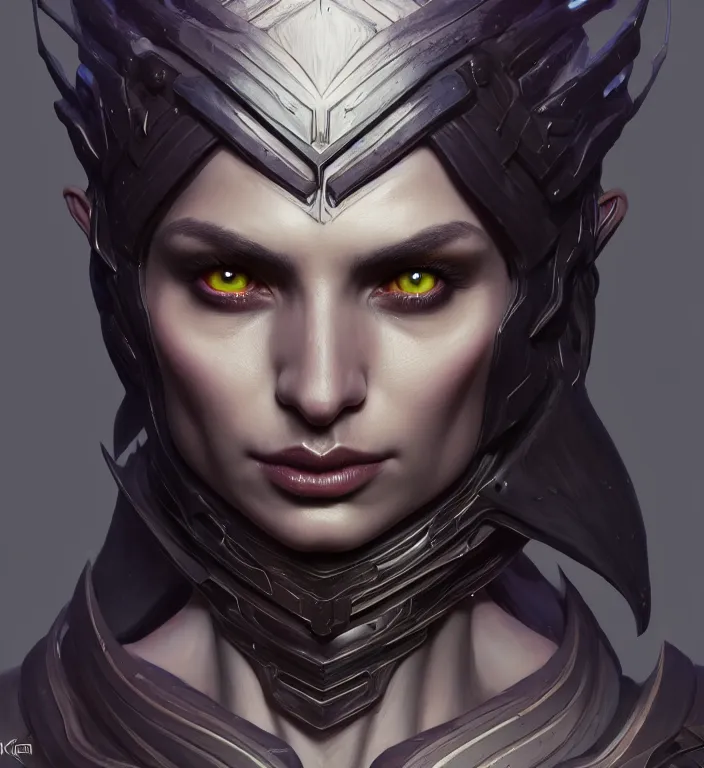 Prompt: a portrait of a dark elf, hyper detailed, digital art, trending in artstation, cinematic lighting, studio quality, smooth render, artgerm, joshua middleton, rafael albuquerque, unreal engine 5 rendered, octane rendered, art style by klimt and nixeu and ian sprigger and wlop and krenz cushart