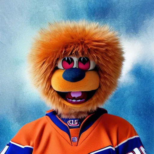 Image similar to suprised anime Portrait of Youppi the Habs Montreal Canadiens Mascot as a very sad and menacing pokemon, highly detailed anime, high evolution, 1993, legendary, smooth, sharp focus, dynamic lighting, intricate, trending on ArtStation, shiny Youppi as suprised pikachu, illustration pokemon, art by WLOP