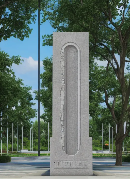 Prompt: highly detailed realistic architecture 3 d render of a futurisctic stele made from currency in a city park, archdaily, made in unreal engine 4 octane render