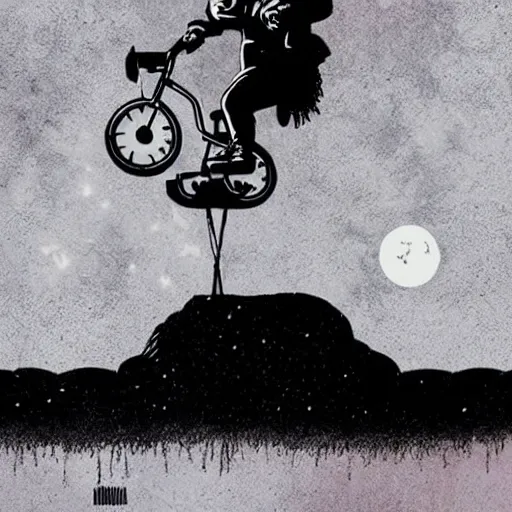 Image similar to Danny Devito riding a moon rocket painted by Dan Hillier