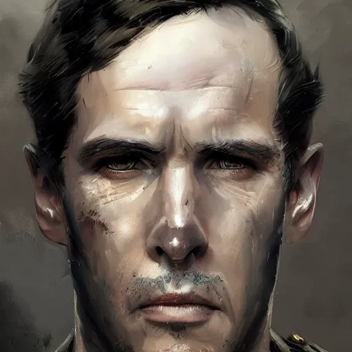 Image similar to portrait of captain manuel fraga iribarne, colourised, face portrait, epic, tragic, military art, fantasy, dieselpunk, hd shot, digital portrait, beautiful, artstation, comic style, by artgerm, guy denning, jakub rozalski, magali villeneuve and charlie bowater