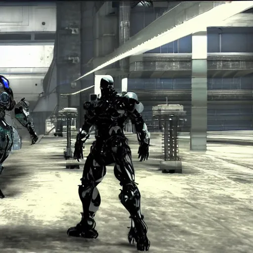 Image similar to Screenshot of Walter White with cybernetic battle armor as a boss in metal gear rising, highly detailed, 4k concept art