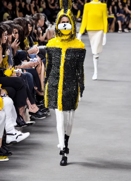 Image similar to hyperrealistic and heavy detailed balenciaga runway show of minions, leica sl 2 5 0 mm, vivid color, high quality, high textured, real life