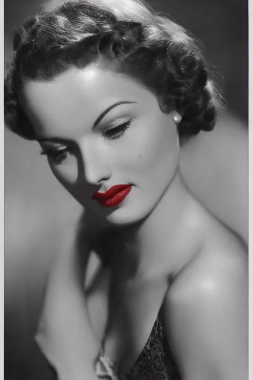 Prompt: realistic photo of a beautiful woman in the 1 9 4 0 s, highly detailed, portrait, film noir,