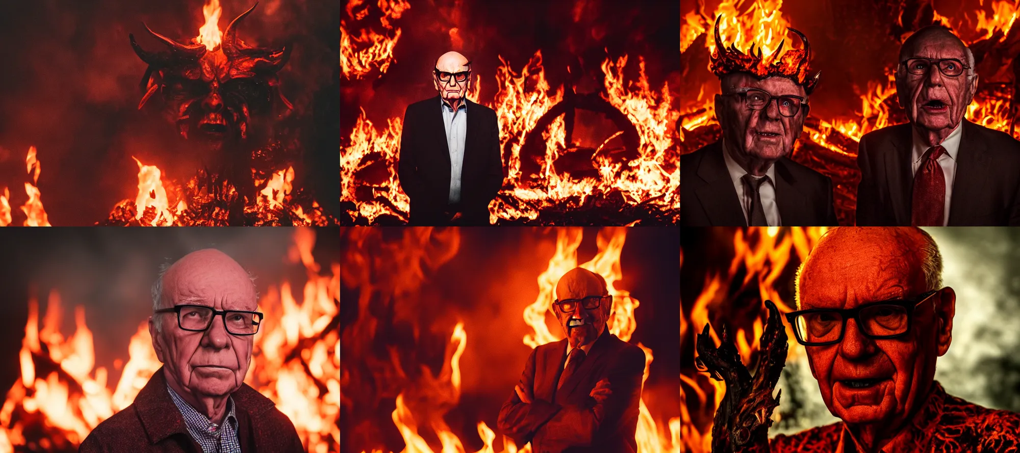 The Devil with the face of Rupert Murdoch wearing | Stable Diffusion ...