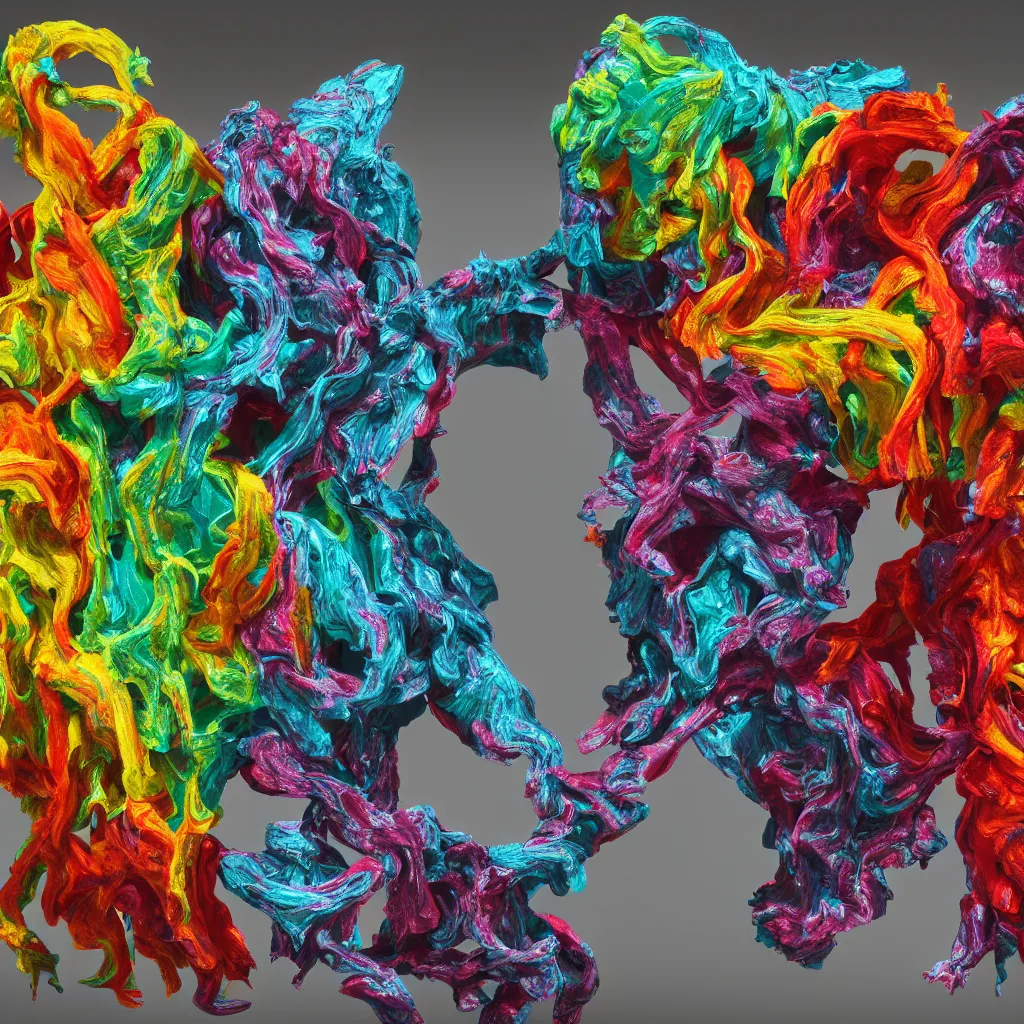 Image similar to painful pleasures by lynda benglis, octane render, colorful, 4 k, 8 k