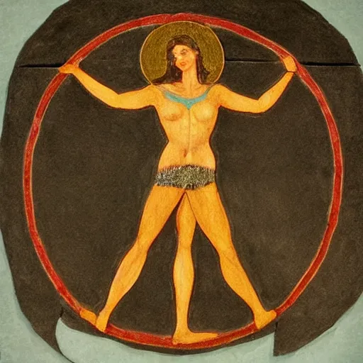 Image similar to vitruvian woman