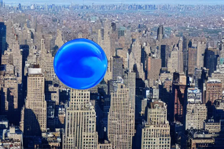 Image similar to Photo of a droplet of water through which the New York City skyline is visible