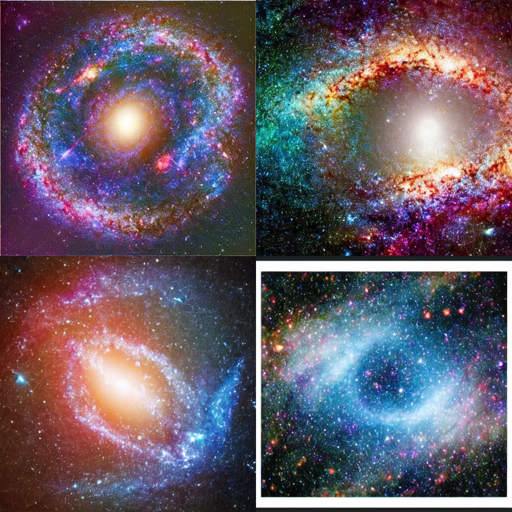 Prompt: a picture of a cross galaxy, a galaxy in the shape of a cross
