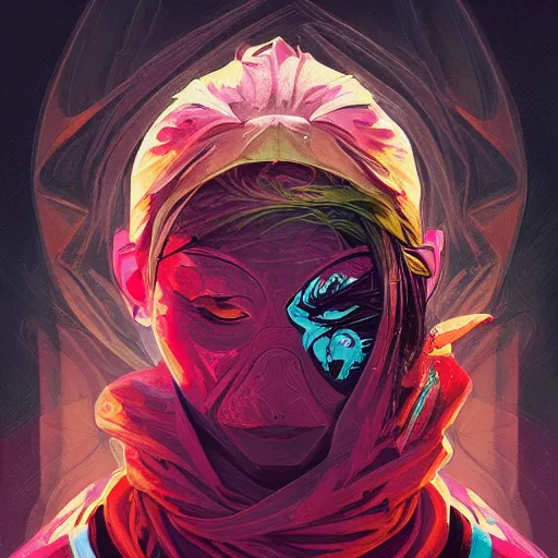 Image similar to modern ninja, colorful, surreal, dramatic lighting, face, detailed, intricate, elegant, highly detailed, digital painting, artstation, concept art, smooth, sharp focus, illustration, art by Sam Spratt, Dan Mumford, Artem Demura and Alphonse Mucha