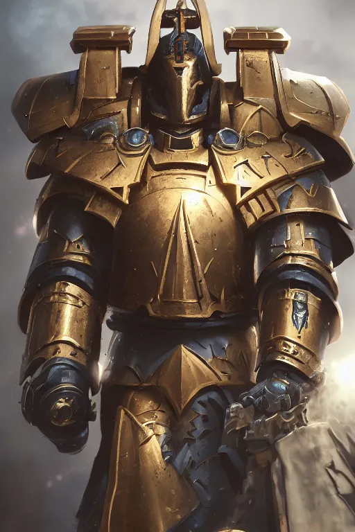 Image similar to armor portrait heros warhammer 4 0 k horus heresy fanart - the primarchs emperor by johannes helgeson animated with vfx concept artist & illustrator global illumination ray tracing hdr fanart arstation zbrush central hardmesh 8 k octane renderer comics stylized