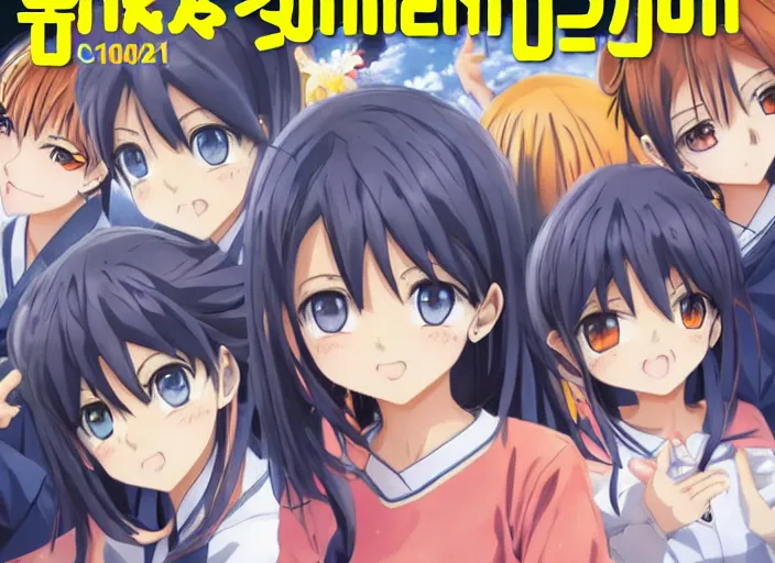 Image similar to ; weekly shonen jump issue 1 4, cover, 2 0 0 0 clannad shuffle toheart event'anime illustration japanese very very beautiful cute girls doing cute things trending on artstation pixiv makoto shinkai smiling super detailed eyes eyebrowless symmetry face kyoto animation 4 k 8 k ultrahd award winning