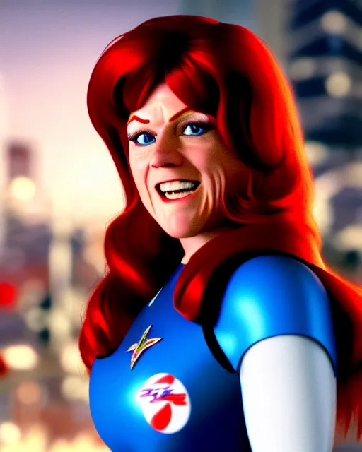 Prompt: wendy thomas, movie still, from the movie speed racer, 8 k, realistic