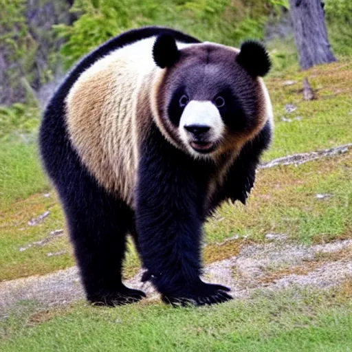 Image similar to panda mixed with grizzly bear