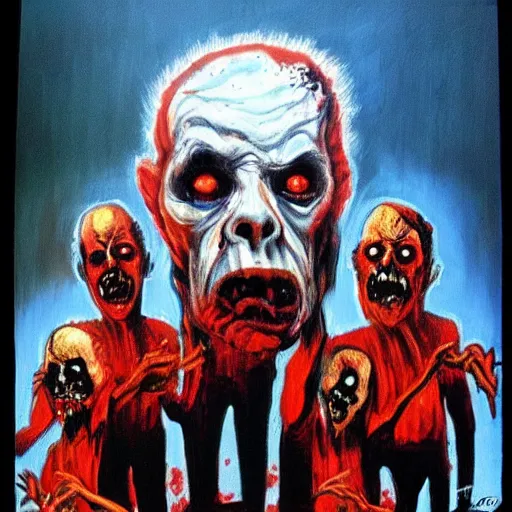 Prompt: a basil gogos painting of dawn of the dead