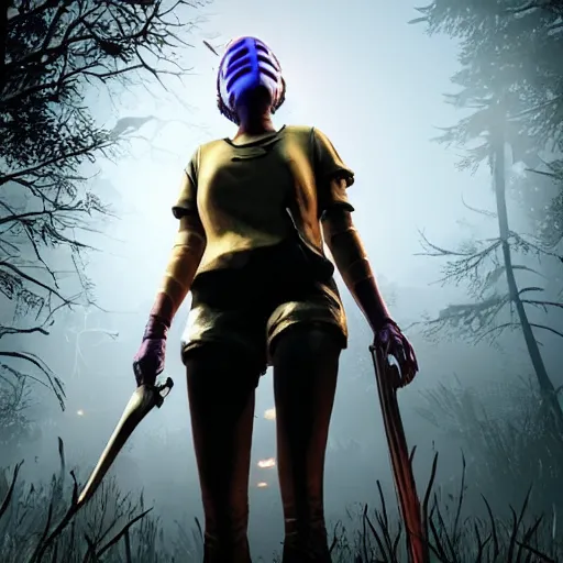 Image similar to Screenshot of 2B as a survivor in Dead By Daylight