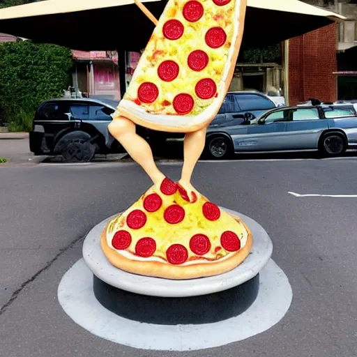 Prompt: pizza statue