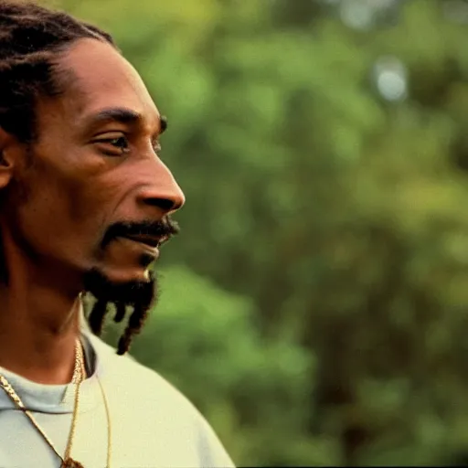 Prompt: cinematic film still of Snoop Dogg starring in a Steven Spielberg film as Bob Marley, candid photo, 1999, Jamaica, shallow depth of field, photograph, epic lighting