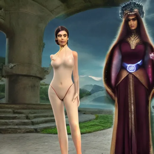 Image similar to victoria justice with kim kardashian body as princess padme in star wars episode 3, 8 k resolution, cinematic lighting, anatomically correct