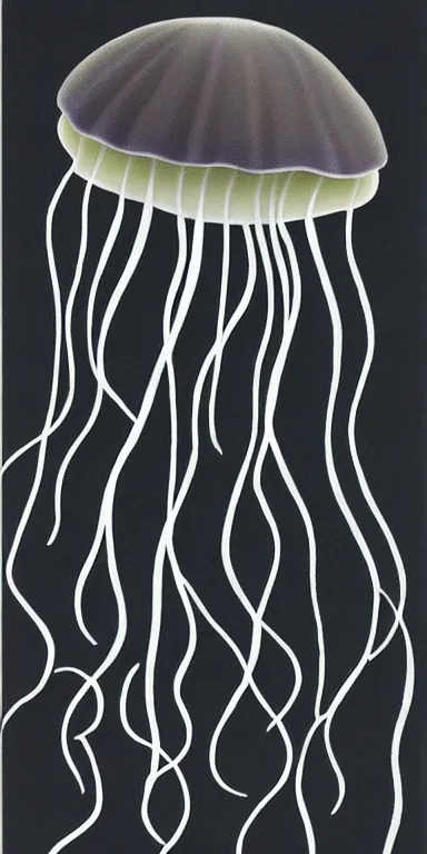 Image similar to jellyfish made of black!! roses, by georgia o'keeffe, minimalist