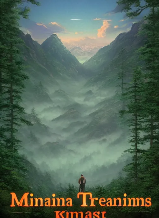 Prompt: Twin Peaks poster artwork of Tennis Ball Monsters, by Makoto Shinkai and thomas kinkade, Matte painting, trending on artstation and unreal engine