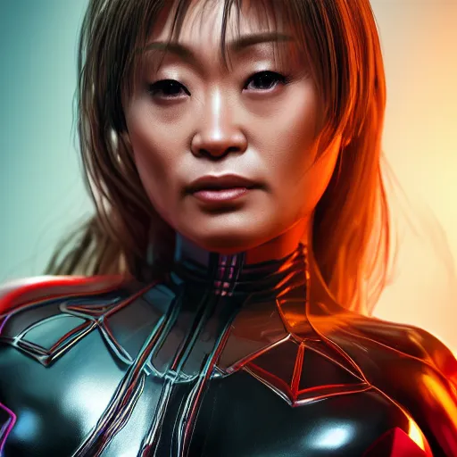 Prompt: Ayumi Hamasaki as spiderwoman terminator , muscle extremely detailed, fantastic details full face, mouth, trending on artstation, pixiv, cgsociety, hyperdetailed Unreal Engine 4k 8k ultra HD, WLOP