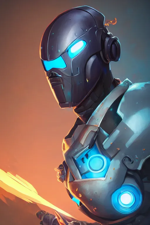 Image similar to epic mask helmet robot ninja portrait stylized as fornite style game design fanart by concept artist gervasio canda, behance hd by jesper ejsing, by rhads, makoto shinkai and lois van baarle, ilya kuvshinov, rossdraws global illumination radiating a glowing aura global illumination ray tracing hdr render in unreal engine 5