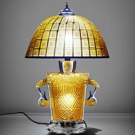 Image similar to a table lamp designed by versace, advertising photography