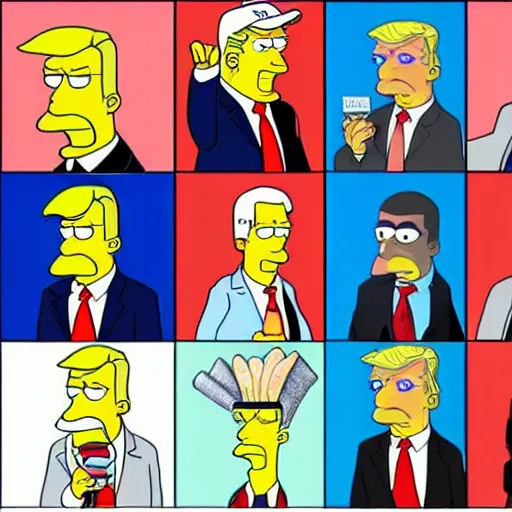 Prompt: donald trump as simpsons character